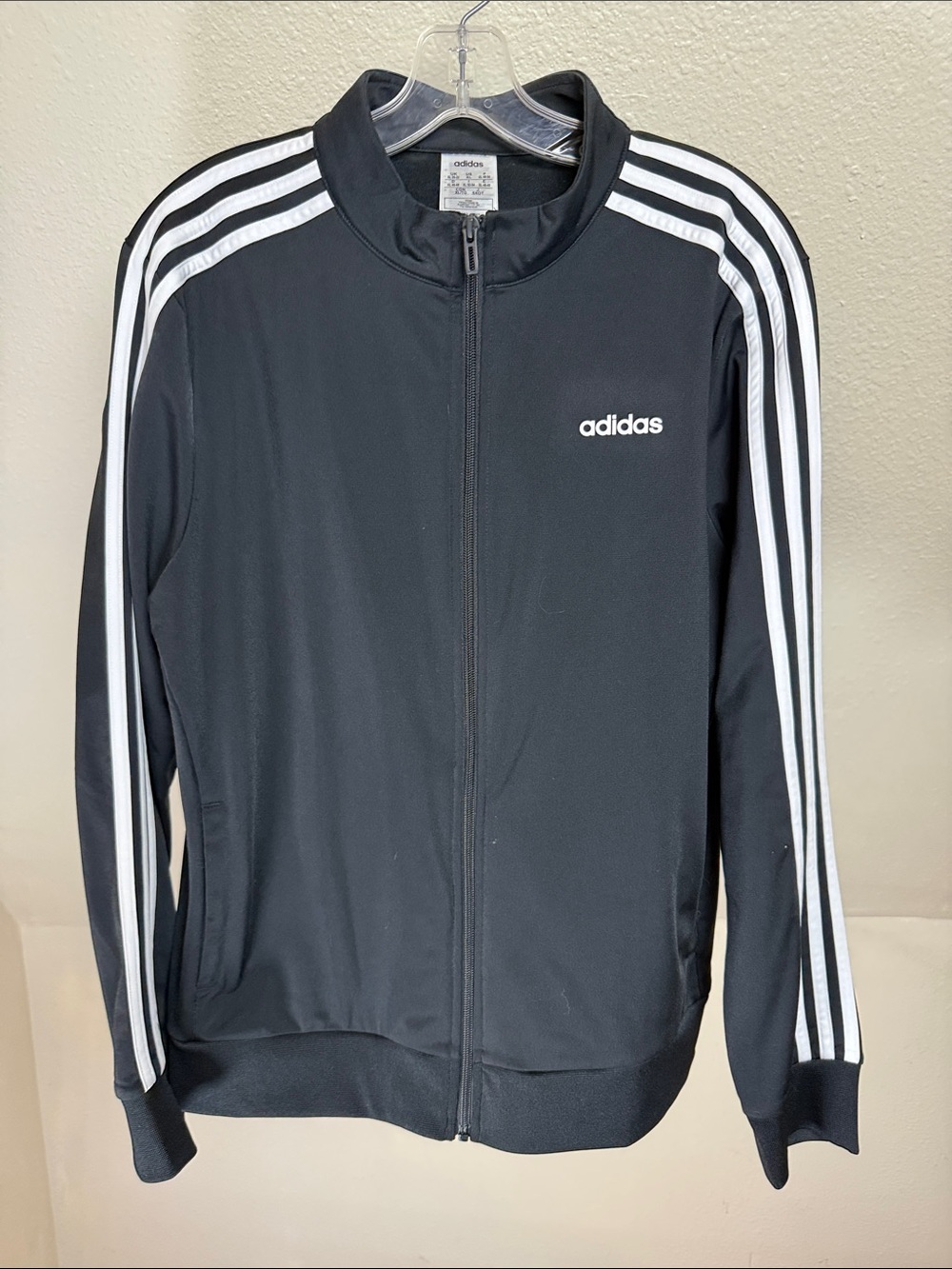 ADIDAS Black Windbreaker Size 2XL